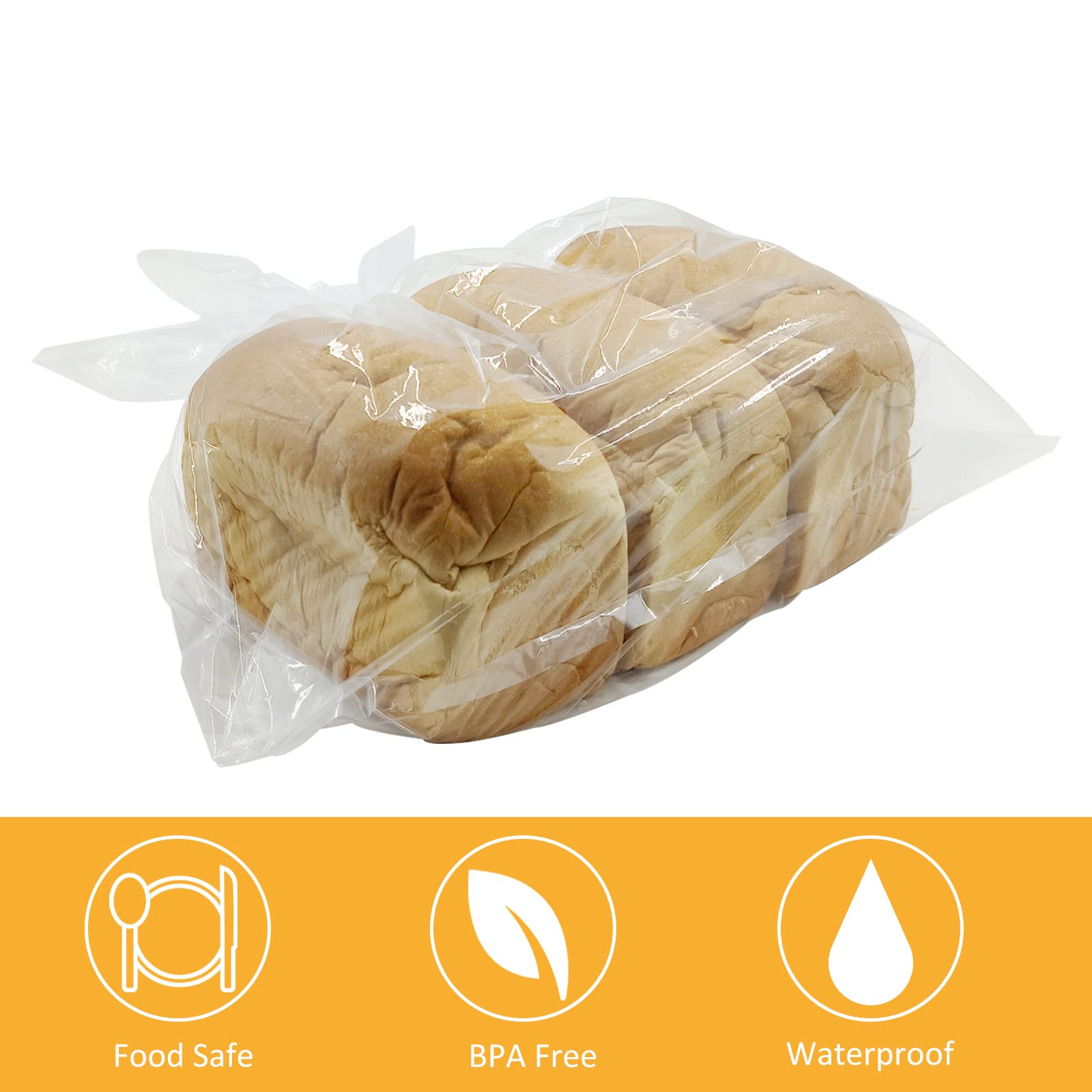 Belinlen 200 Pack 18 X 24 Inch Plastic Produce Bags Bread Loaf Bags Clear Plastic Flat Poly Bags With Twist Ties For Food, Bread